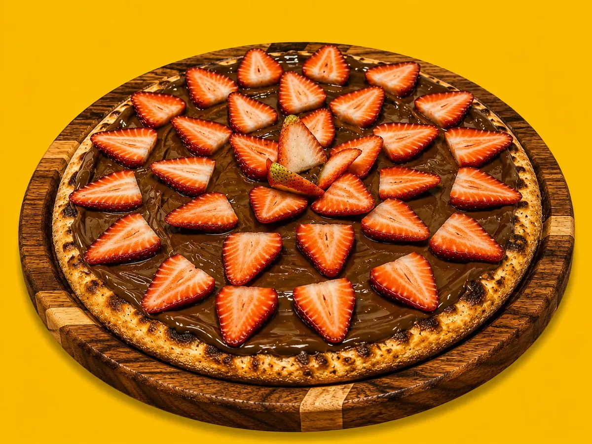 Pizza de Nutella com morango